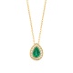 Colgante de oro amarillo de 18 Kt con esmeralda y diamantes