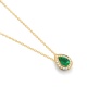 Colgante de oro amarillo de 18 Kt con esmeralda y diamantes