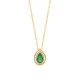 Colgante de oro amarillo de 18 Kt con esmeralda y diamantes