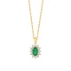 Colgante de oro amarillo de 18 Kt con esmeralda y diamantes