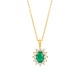 Colgante de oro amarillo de 18 Kt con esmeralda y diamantes