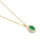 Colgante de oro amarillo de 18 Kt con esmeralda y diamantes