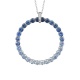 Colgante de oro blanco de 18 Kt con piedra de color y diamantes de 0,02 ct