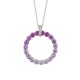 Colgante de oro blanco de 18 Kt con piedra de color y diamantes de 0,02 ct