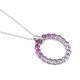 Colgante de oro blanco de 18 Kt con piedra de color y diamantes de 0,02 ct
