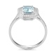 Anillo de oro blanco de 18 Kt con piedra de color y diamantes de 0,10 ct
