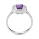 Anillo de oro blanco de 18 Kt con piedra de color y diamantes de 0,10 ct