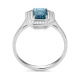 Anillo de oro blanco de 18 Kt con piedra de color y diamantes de 0,10 ct