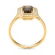 Anillo de oro amarillo de 18 Kt con piedra de color y diamantes de 0,10 ct