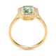 Anillo de oro amarillo de 18 Kt con piedra de color y diamantes de 0,10 ct