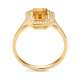 Anillo de oro amarillo de 18 Kt con piedra de color y diamantes de 0,10 ct