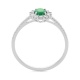 Anillo Rosetón de oro blanco de 18 Kt con piedra de color y diamantes de 0,08 ct