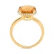 Anillo Rosetón de oro amarillo de 18 Kt con piedra de color y diamantes de 0,09 ct