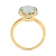 Anillo Rosetón de oro amarillo de 18 Kt con piedra de color y diamantes de 0,09 ct