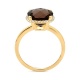 Anillo Rosetón de oro amarillo de 18 Kt con piedra de color y diamantes de 0,09 ct