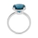 Anillo Rosetón de oro blanco de 18 Kt con piedra de color y diamantes de 0,09 ct