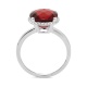 Anillo Rosetón de oro blanco de 18 Kt con piedra de color y diamantes de 0,09 ct