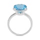 Anillo Rosetón de oro blanco de 18 Kt con topacio de 5,80 ct y diamantes de 0,09 ct