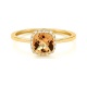 Anillo Rosetón de oro amarillo de 18 Kt con piedra de color y diamantes de 0,05 ct