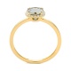 Anillo Rosetón de oro amarillo de 18 Kt con piedra de color y diamantes de 0,05 ct