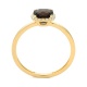 Anillo Rosetón de oro amarillo de 18 Kt con piedra de color y diamantes de 0,05 ct