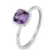 Anillo Rosetón de oro blanco de 18 Kt con piedra de color y diamantes de 0,05 ct