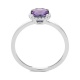 Anillo Rosetón de oro blanco de 18 Kt con piedra de color y diamantes de 0,05 ct