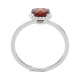 Anillo Rosetón de oro blanco de 18 Kt con piedra de color y diamantes de 0,05 ct
