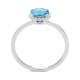 Anillo Rosetón de oro blanco de 18 Kt con topacio de 1,40 ct y diamantes de 0,05 ct