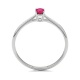 Anillo de oro blanco de 18 Kt con rubí de 0,30 ct y diamantes de 0,03 ct