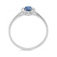 Anillo Rosetón de oro blanco de 18 Kt con piedra de color y diamantes de 0,08 ct