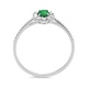 Anillo Rosetón de oro blanco de 18 Kt con piedra de color y diamantes de 0,08 ct