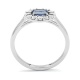 Anillo Rosetón de oro blanco de 18 Kt con zafiro azul de 0,65 ct y diamantes de 0,02 ct